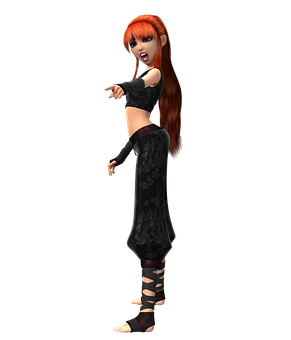 Redheaded3 D Character Pointing