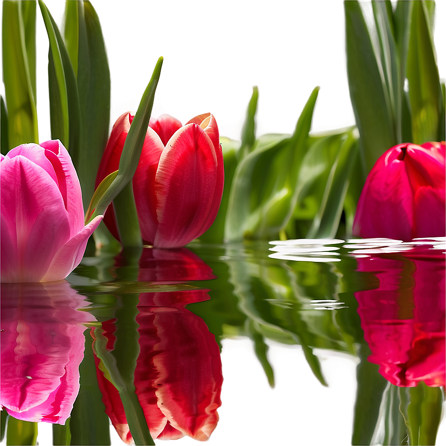 Reflection Of Tulips Png 48
