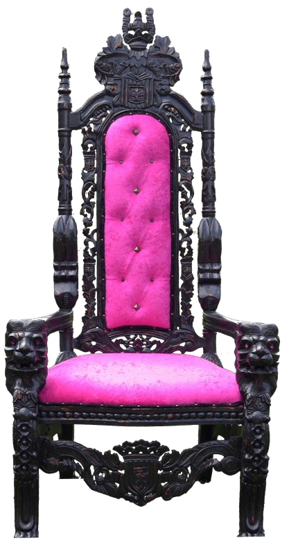 Regal Black Thronewith Pink Upholstery