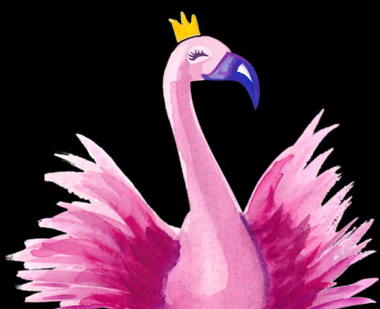 Regal Flamingo Watercolor