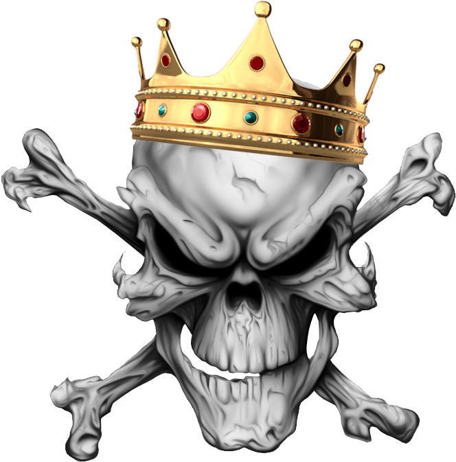 Regal Skullwith Crown Illustration