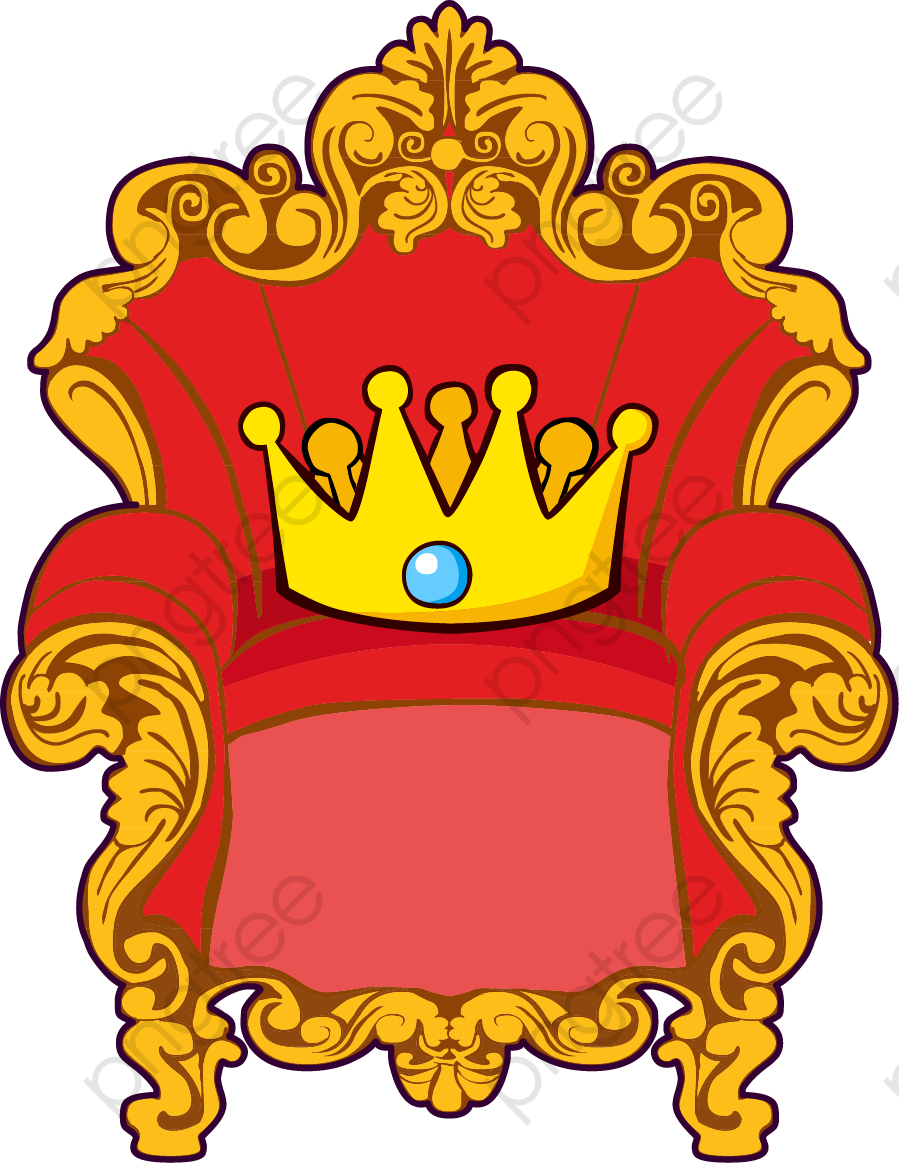 Regal Throne With Golden Crown Illustration