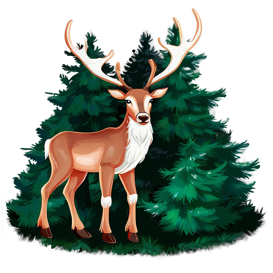 Reindeer In Forest Png 85