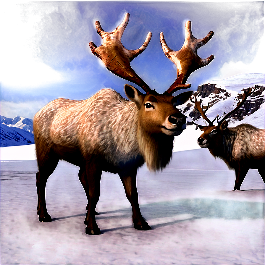 Reindeer In The North Pole Png Meh