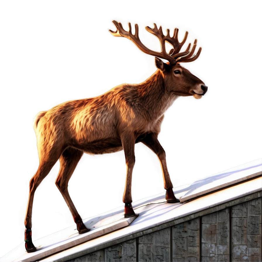 Reindeer On Rooftop Png 52