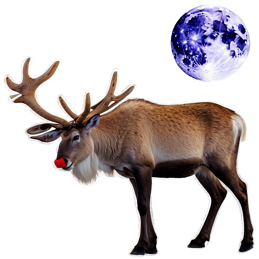 Reindeer Under Moonlight Png 1