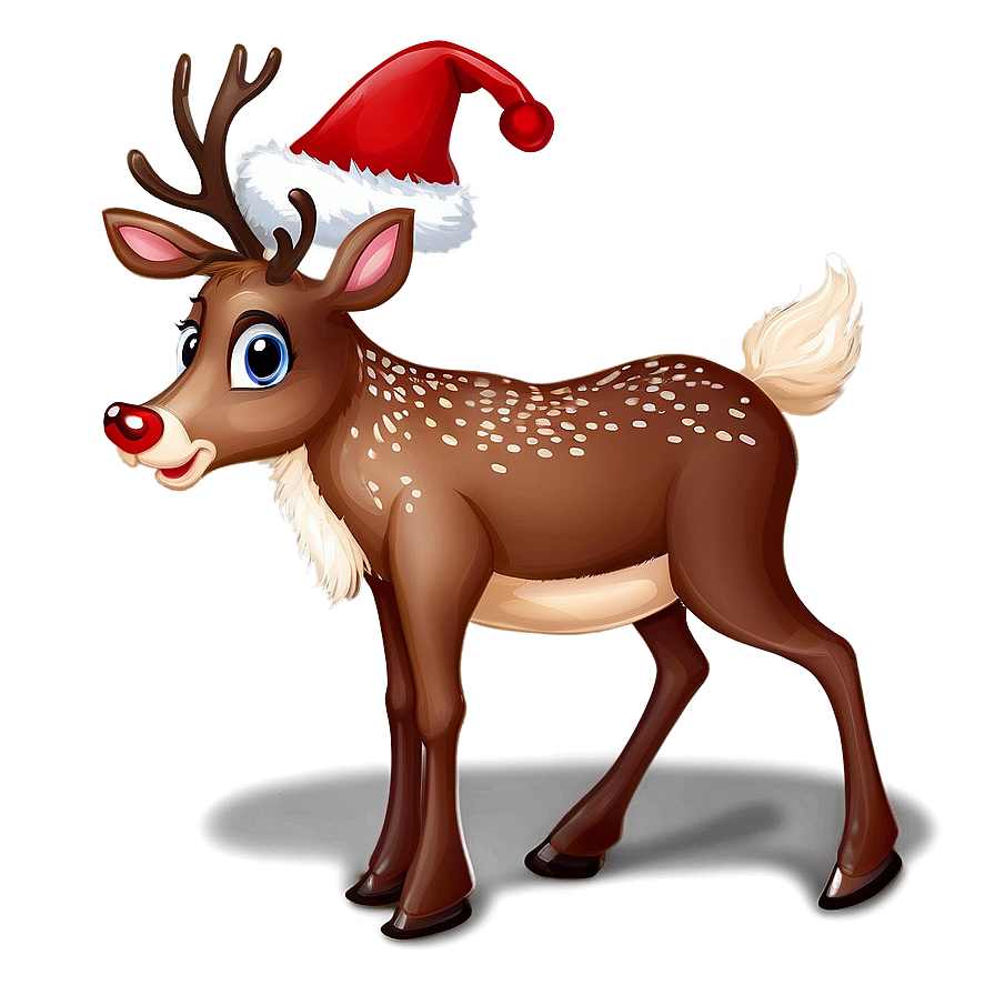 Reindeer With Santa Hat Png 05212024