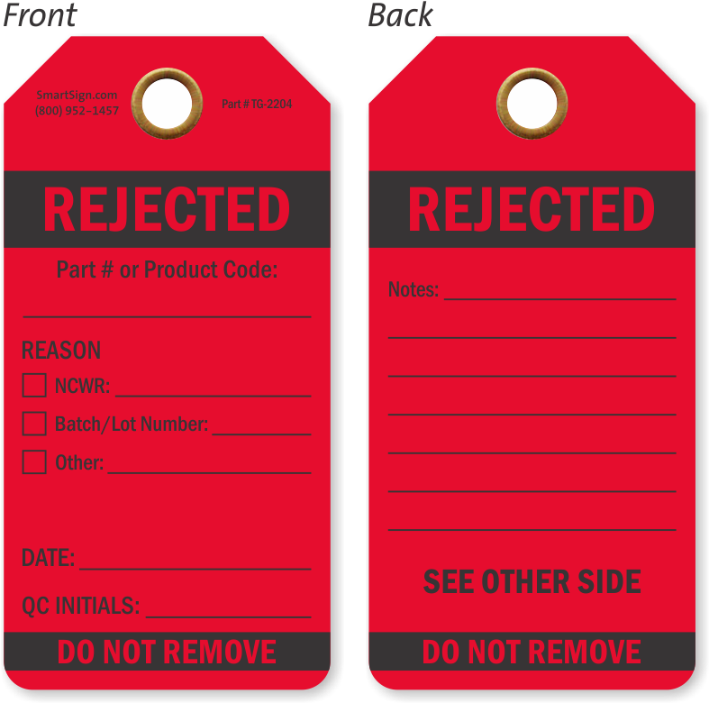 Rejected Tag Template