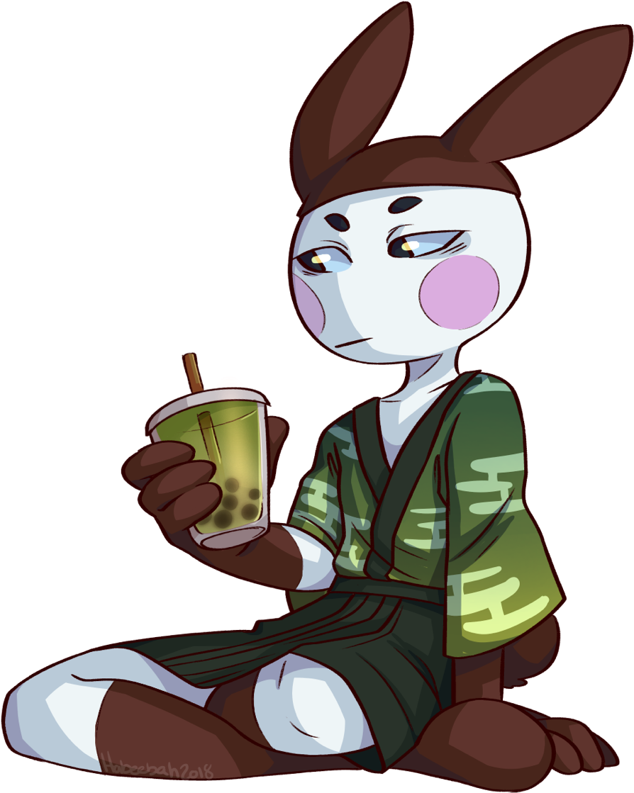 Relaxed_ Anthropomorphic_ Rabbit_with_ Drink