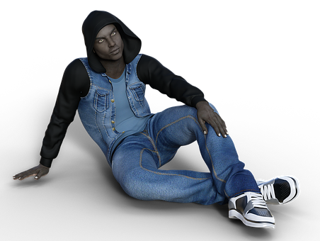 Relaxed Manin Hoodieand Denim Overalls