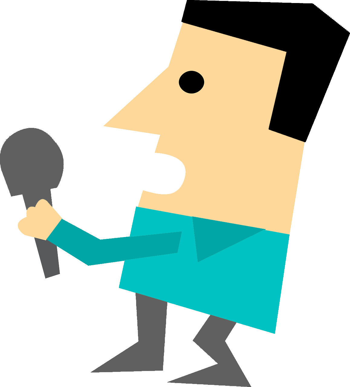 Reporter With Microphone Vector