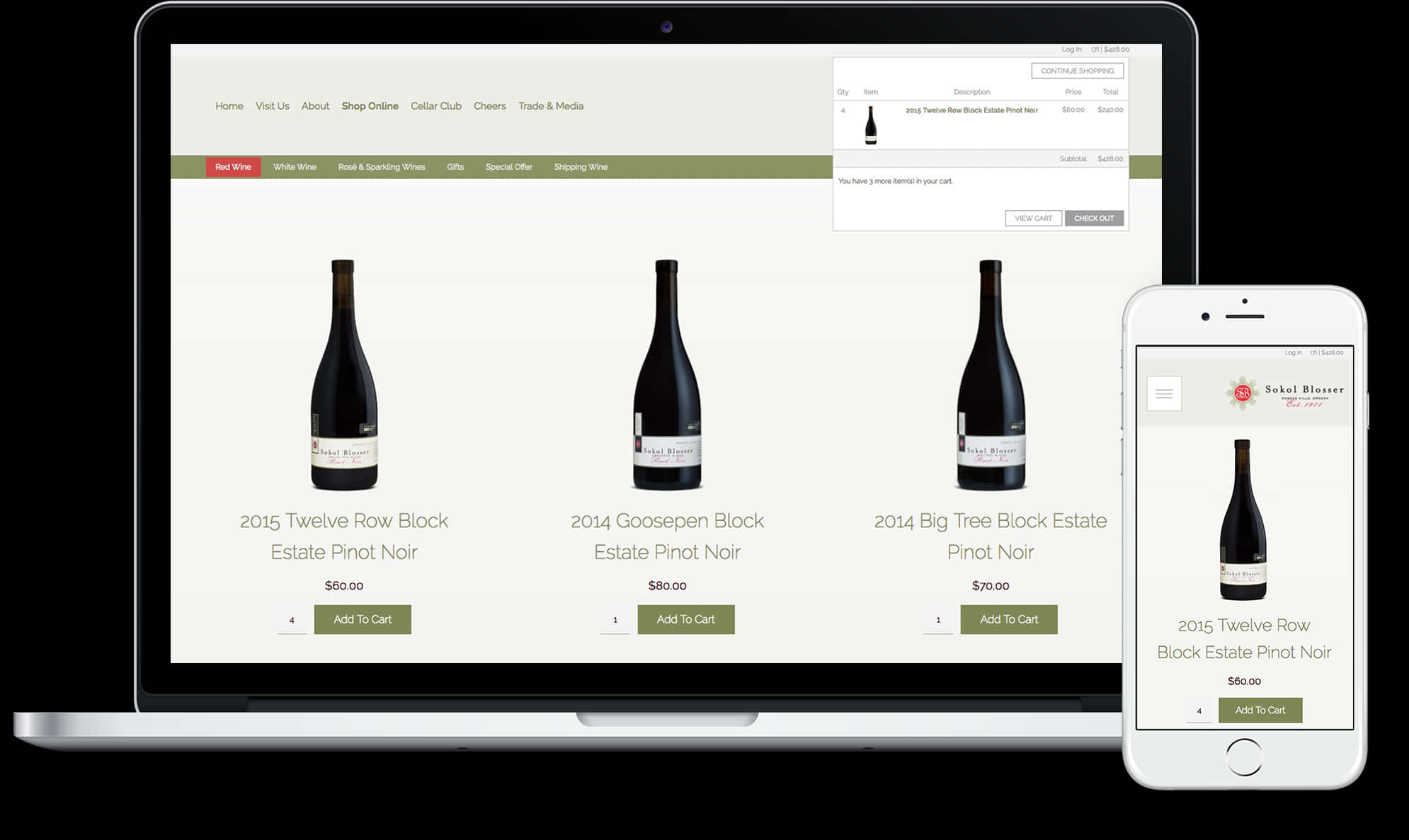 Responsive Design Wine Shop Display