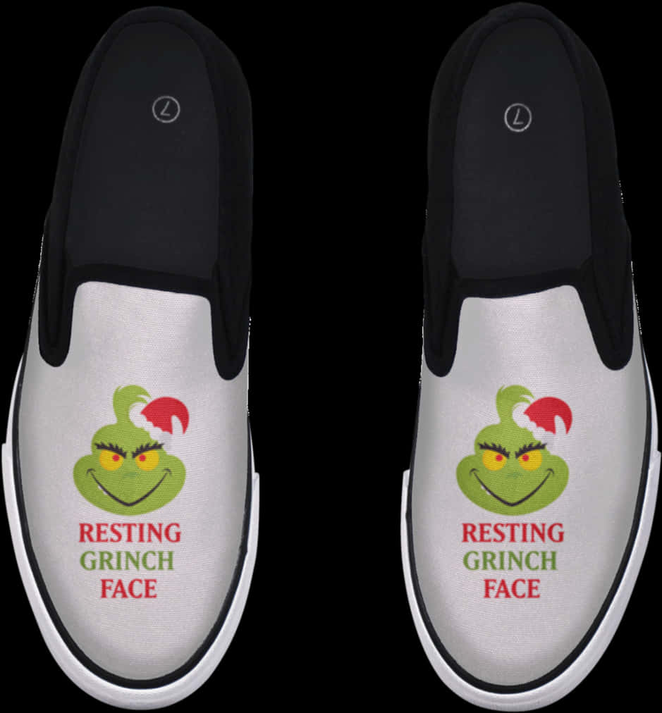 Resting Grinch Face Slip On Shoes