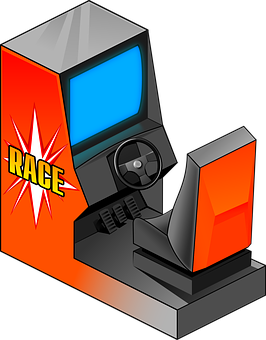 Retro Arcade Racing Game Machine