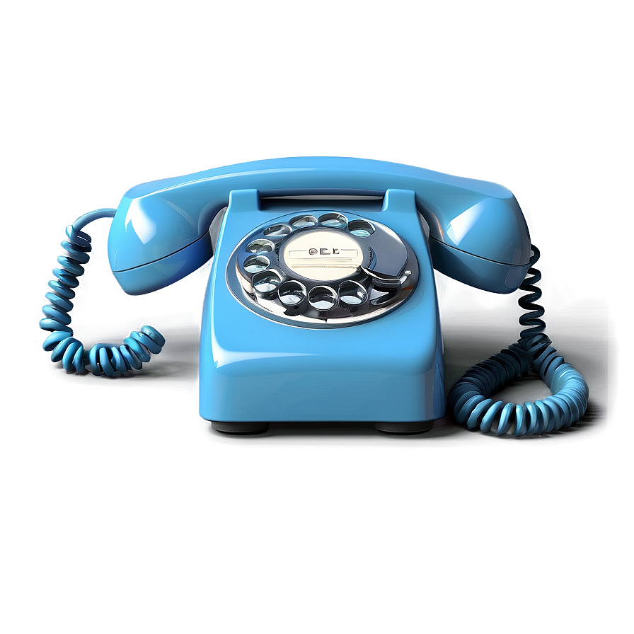 Retro Blue Phone Png 06252024