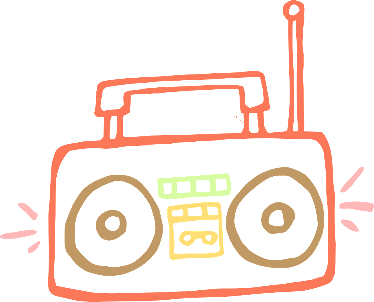 Retro Boombox Illustration