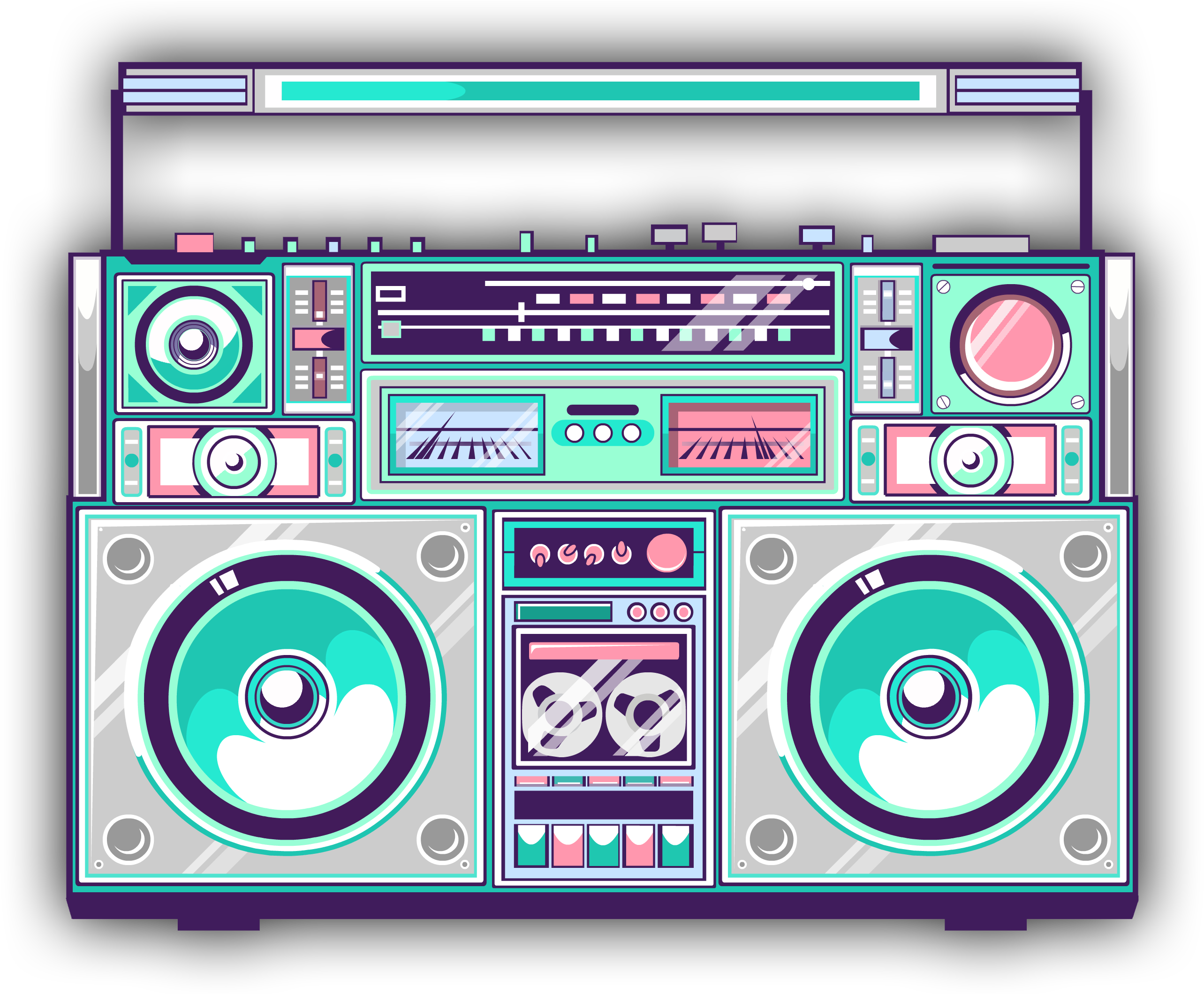 Retro Boombox Illustration