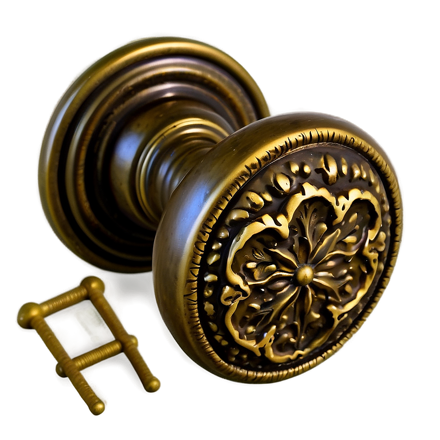 Retro Bronze Doorknob Png Wuq