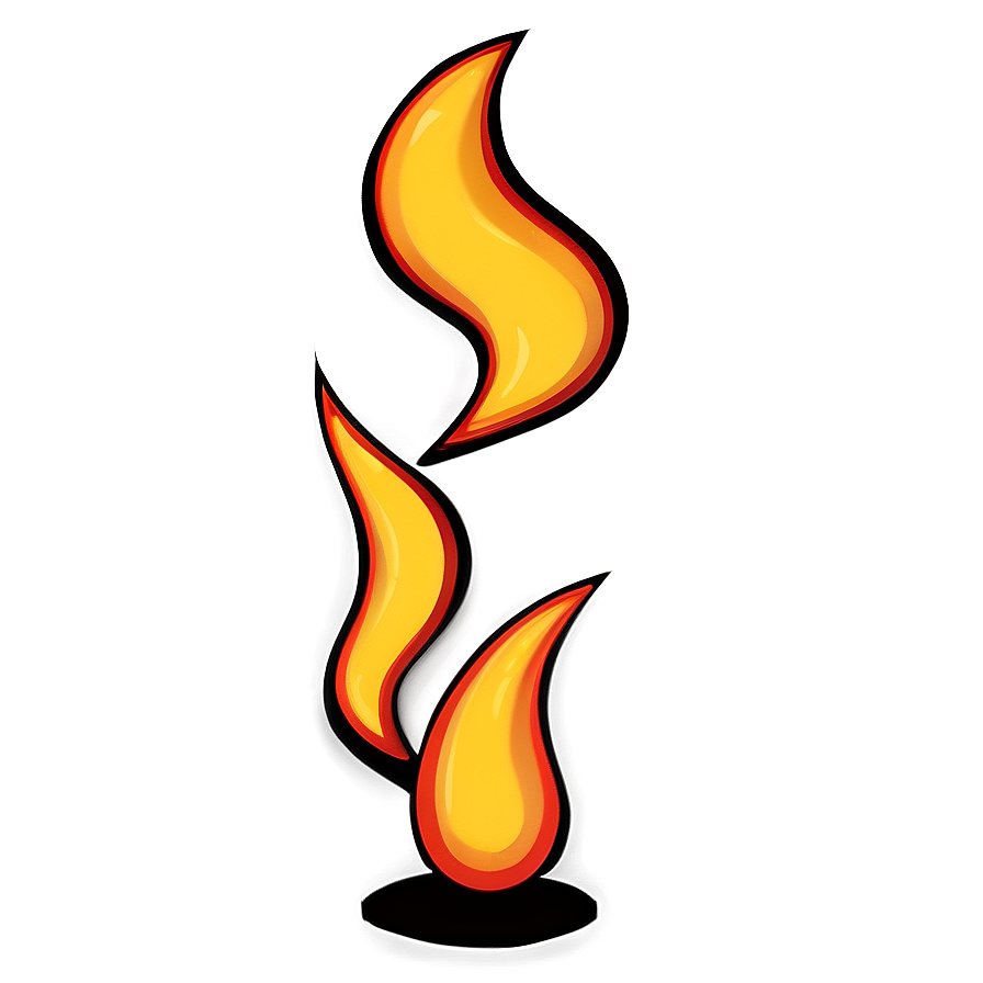 Retro Cartoon Flame Png Wcm