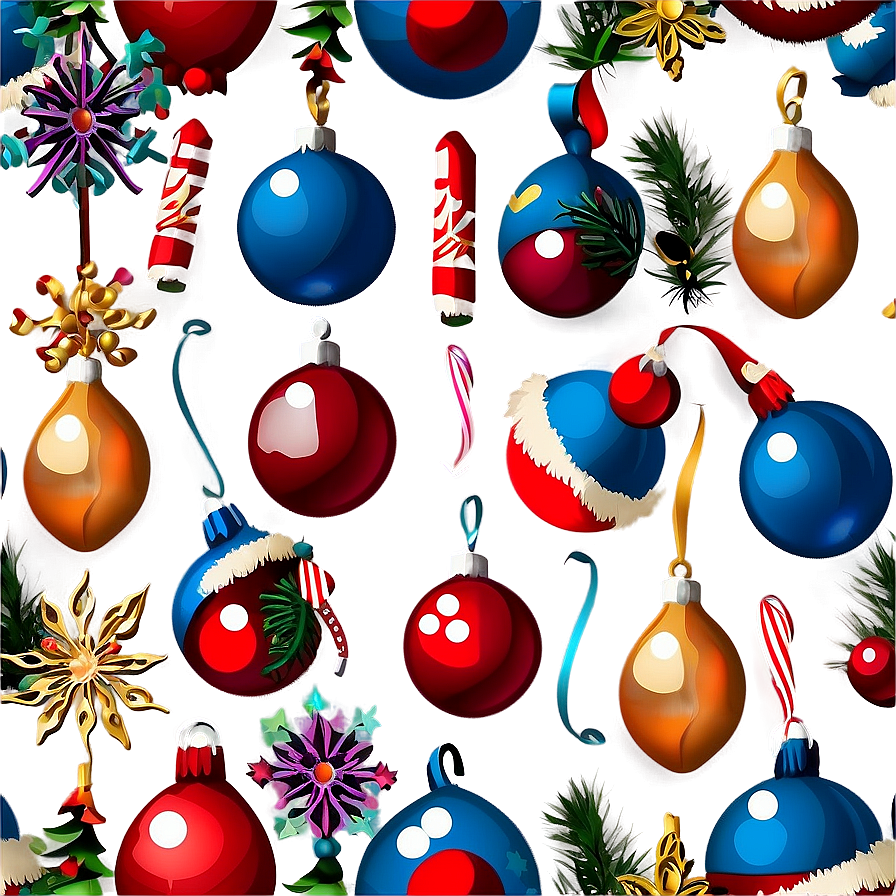 Retro Christmas Decorations Png 06252024