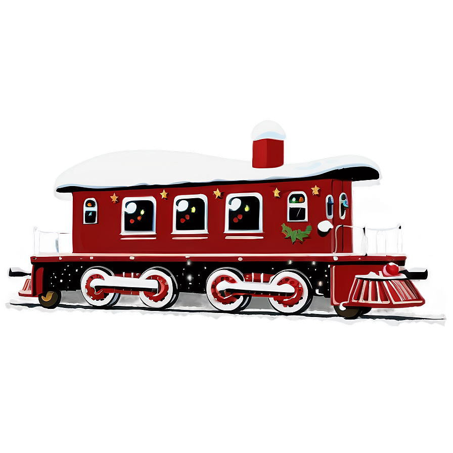 Retro Christmas Train Png Iqr