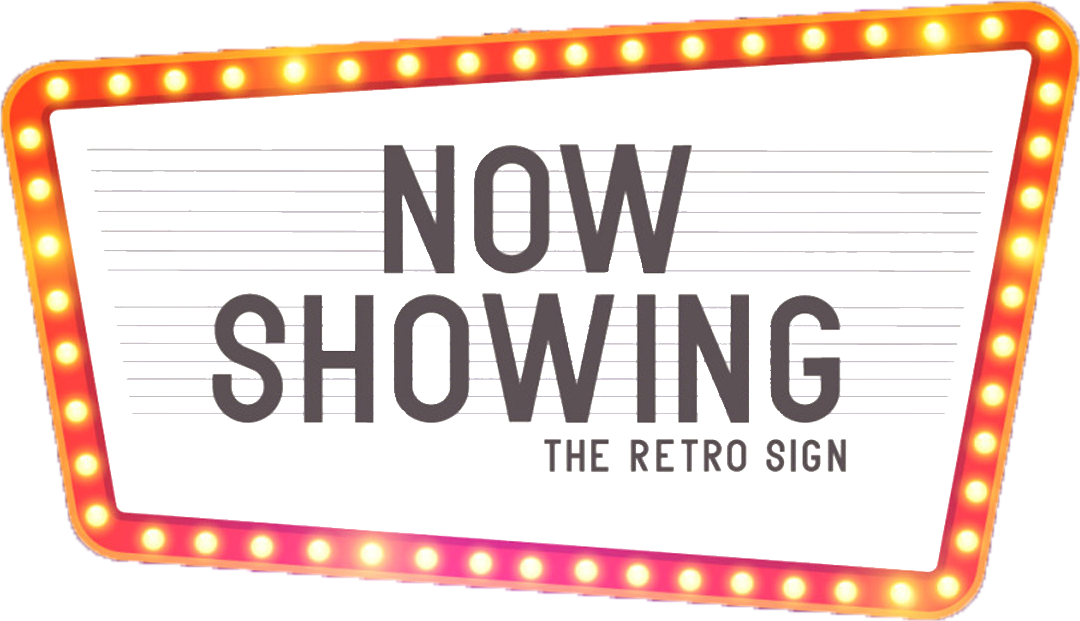 Retro Cinema Now Showing Sign