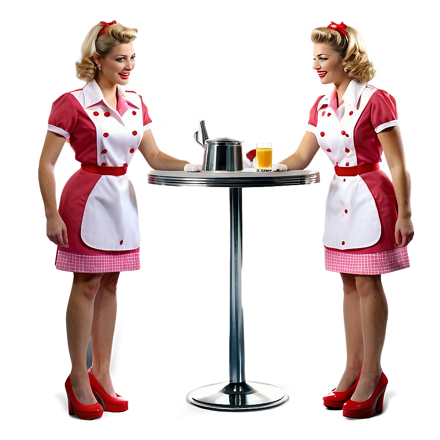 Retro Diner Waitress Png Kic