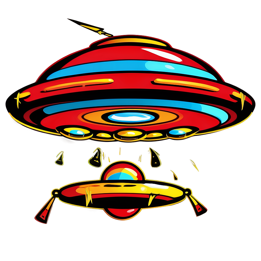 Retro Flying Saucer Clipart Png 06202024