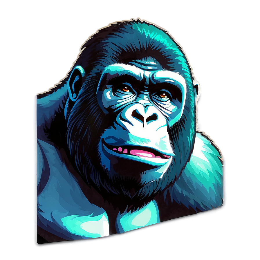 Retro Gorilla Sticker Png 38
