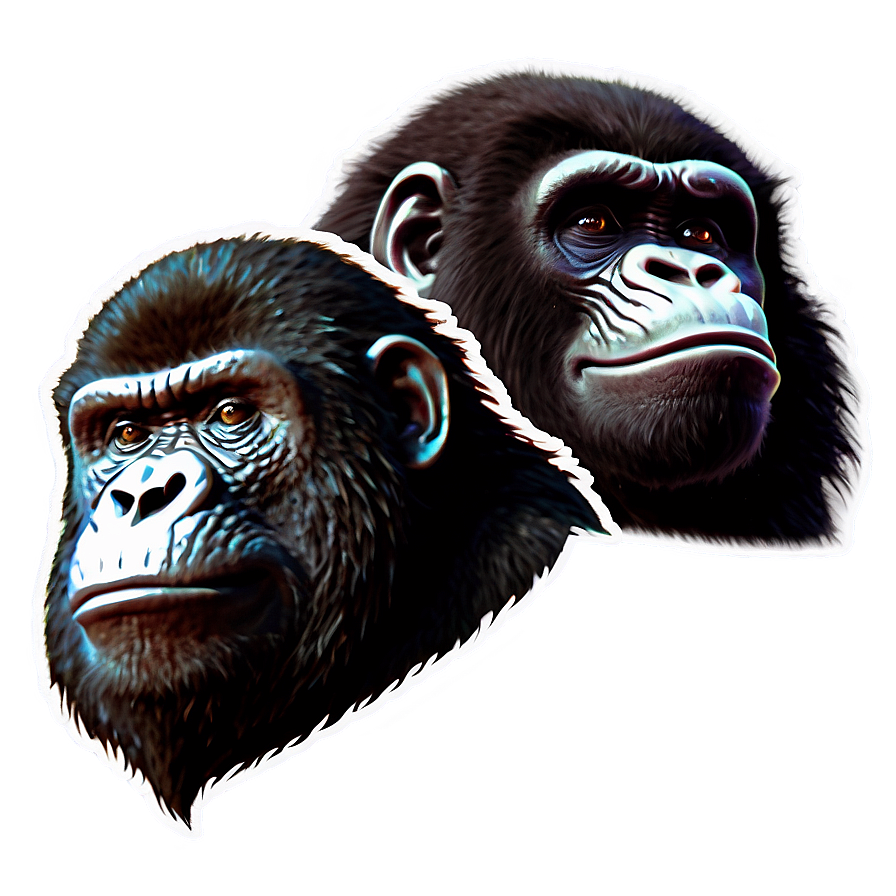 Retro Gorilla Sticker Png Enu44