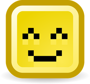 Retro Happy Face Pixel Art