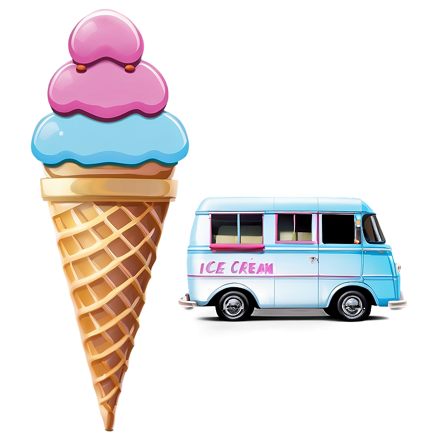 Retro Ice Cream Van Png 06122024