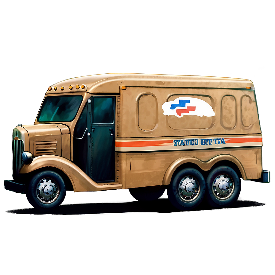 Retro Mail Truck Sketch Png 76