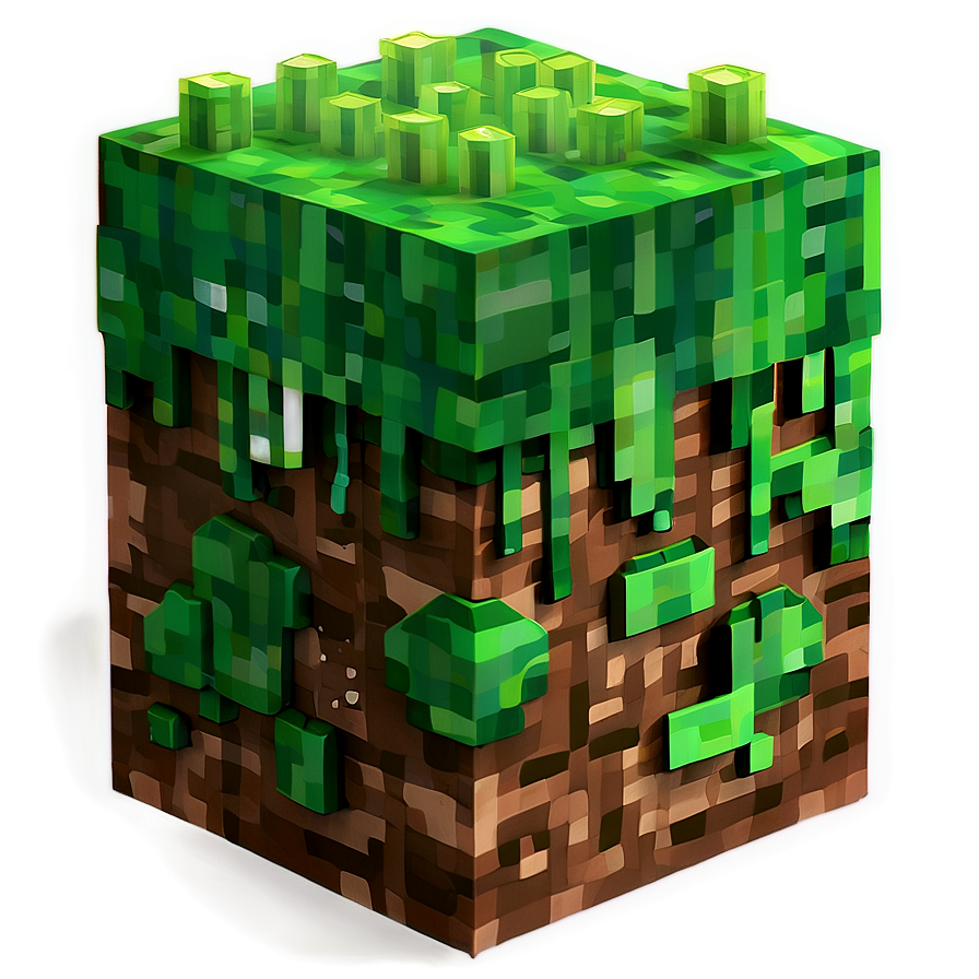 Retro Minecraft Grass Block Png Unk90