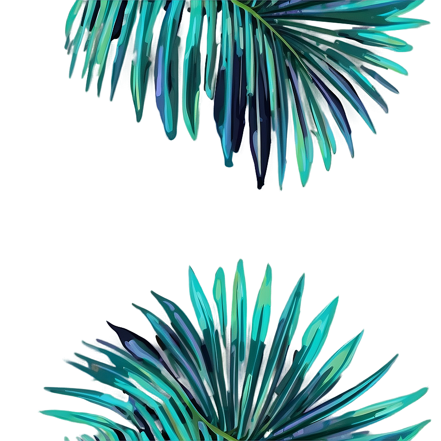 Retro Palm Leaves Png Krg90