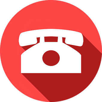 Retro Phone Icon Red Background