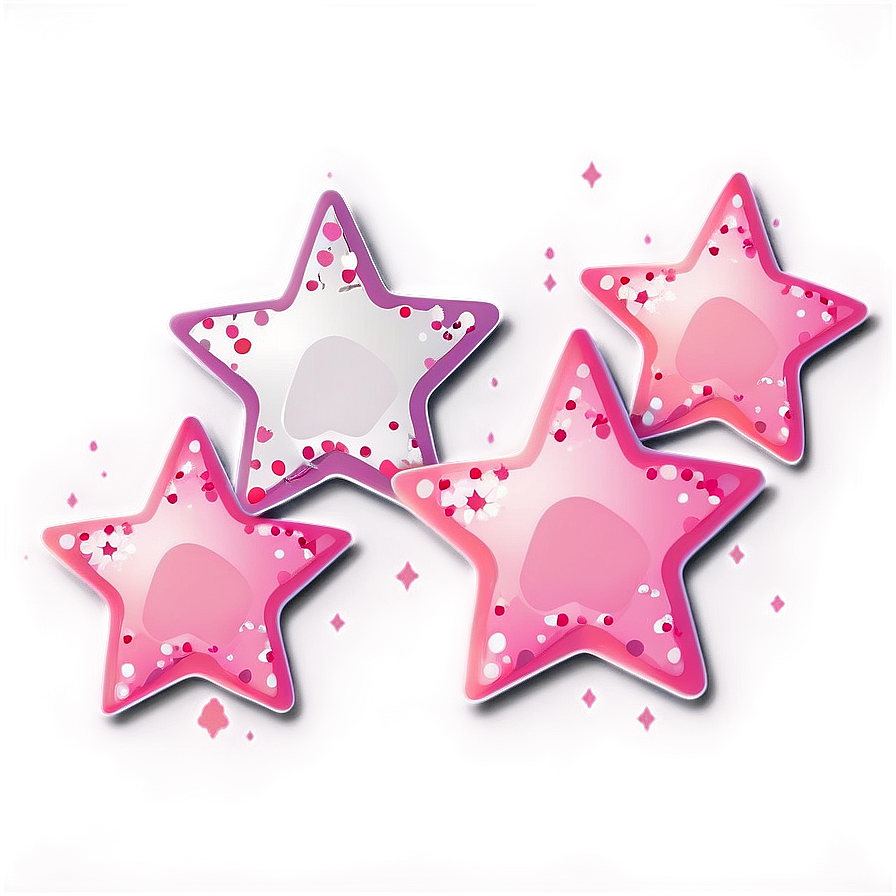 Retro Pink Stars Png Scv27