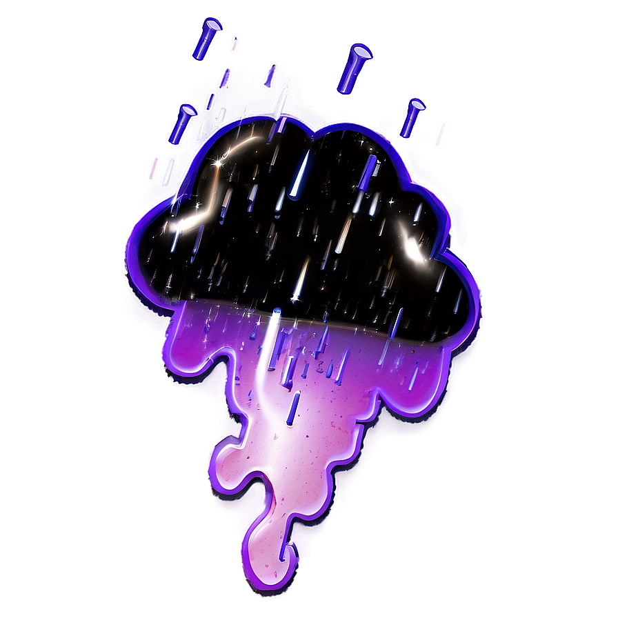 Retro Purple Rain Aesthetic Png 06252024