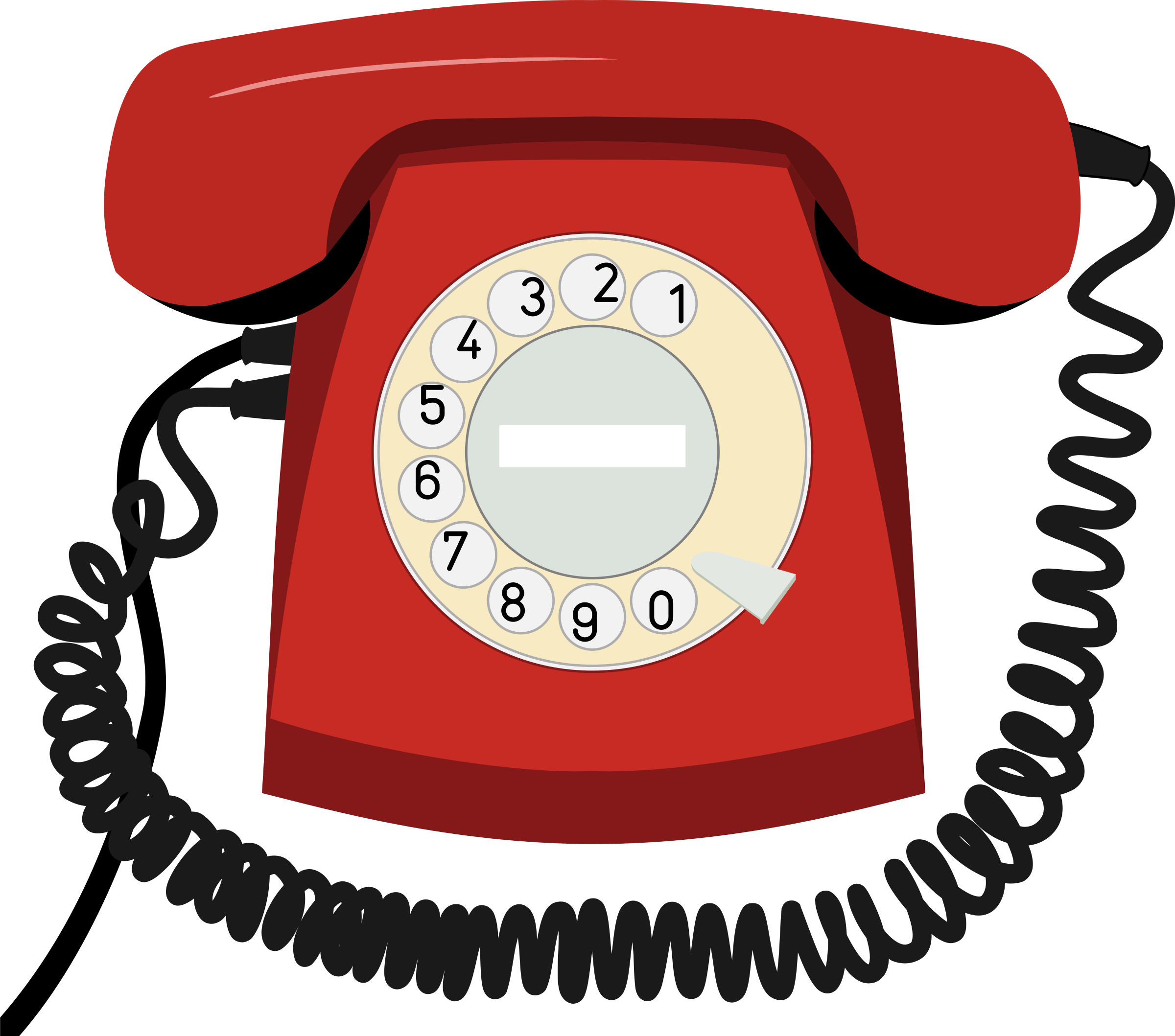 Retro Red Rotary Phone Clipart