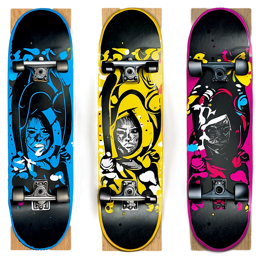 Retro Skateboard Deck Graphic Png 12