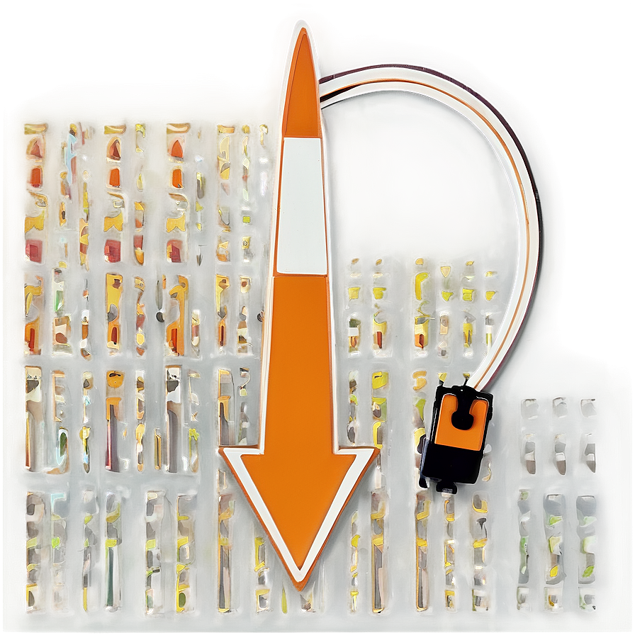 Retro Style Orange Arrow Png Uil