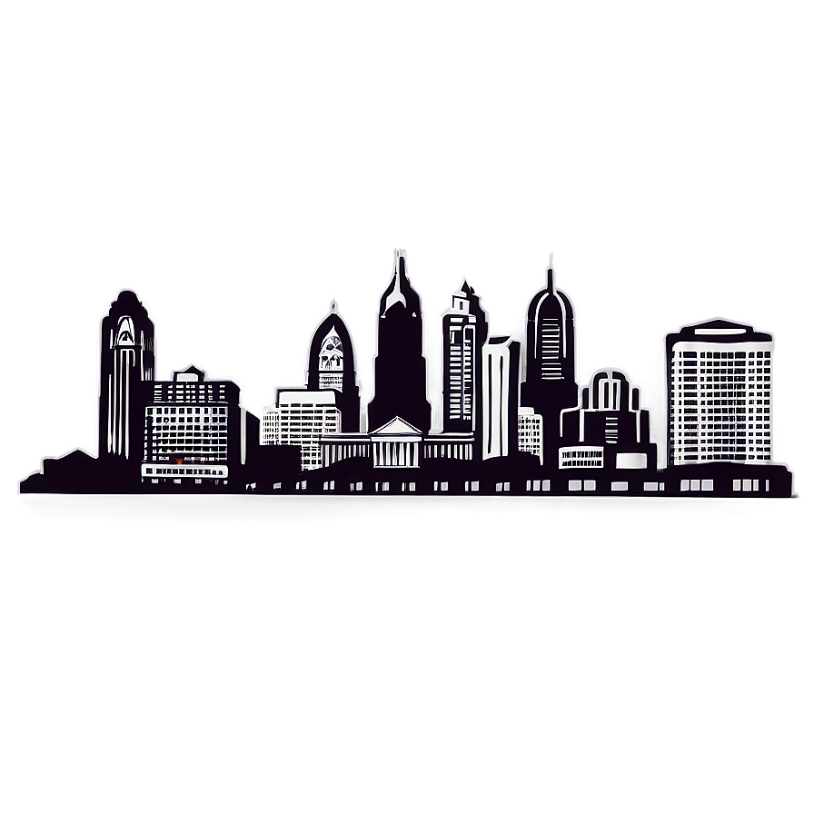 Retro Style Philadelphia Skyline Png Drm7