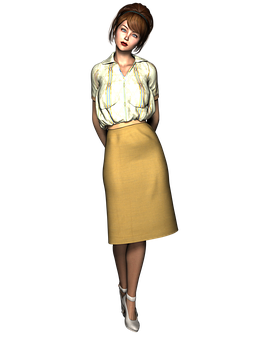 Retro Style3 D Character