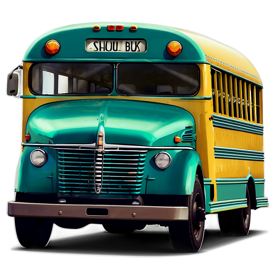 Retro Styled School Bus Png Ahf19