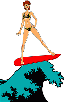 Retro Surfing Illustration