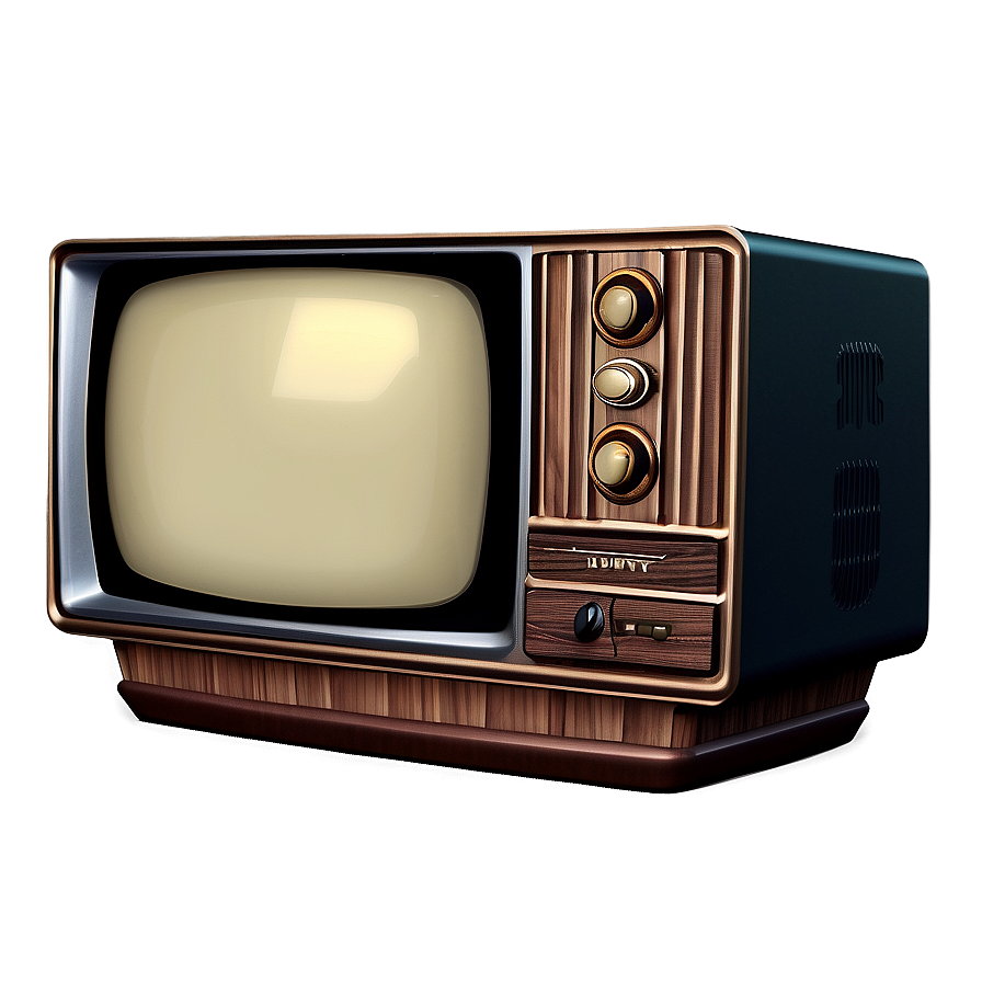 Retro Television With Stand Png 05252024