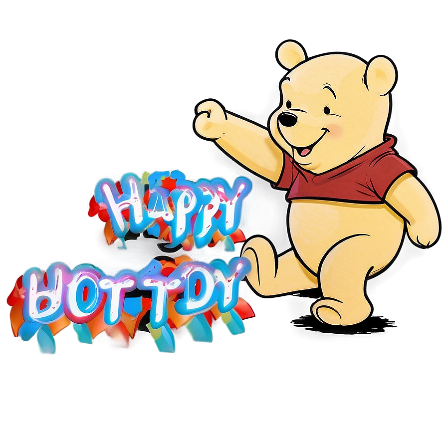 Retro Winnie The Pooh Birthday Png 06212024