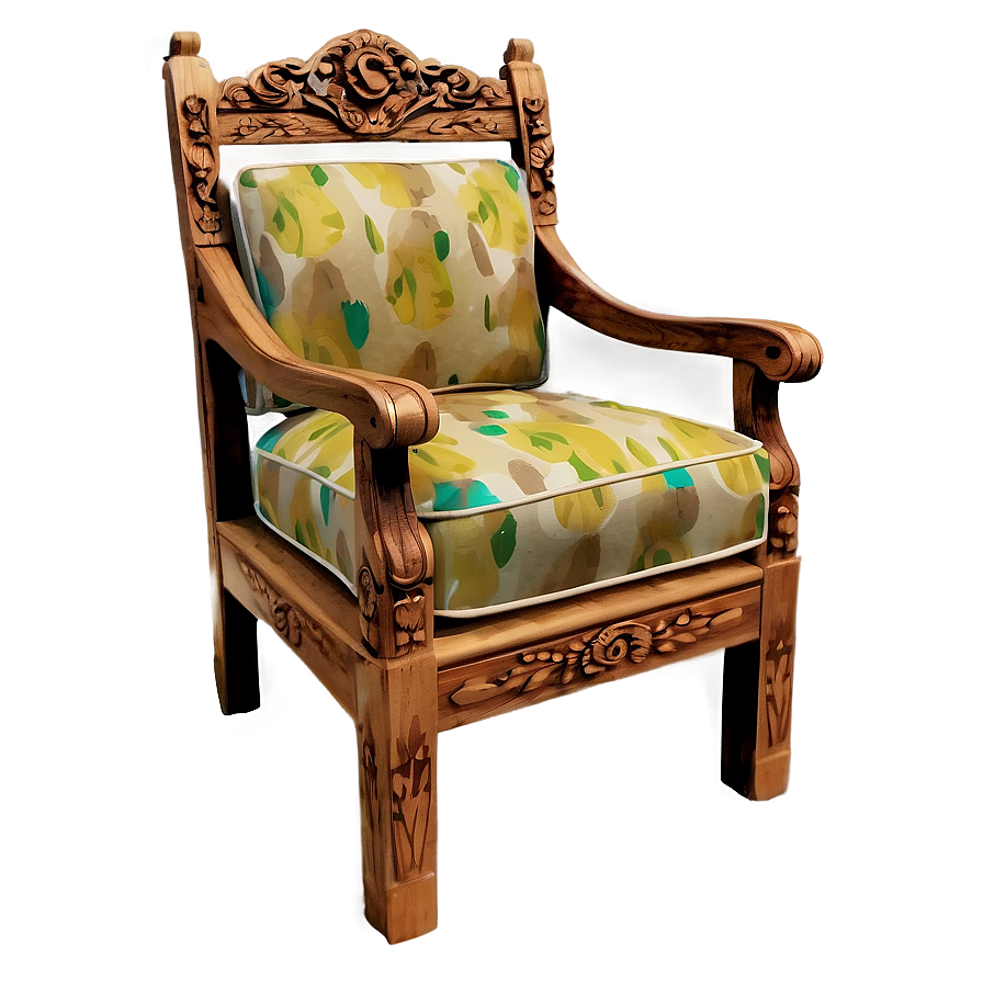 Retro Wooden Armchair Png Jcy83