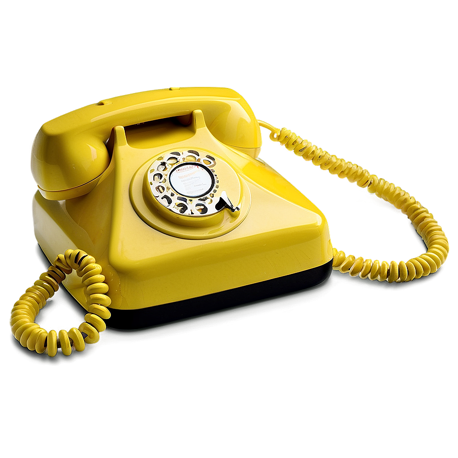 Retro Yellow Phone Png 06252024