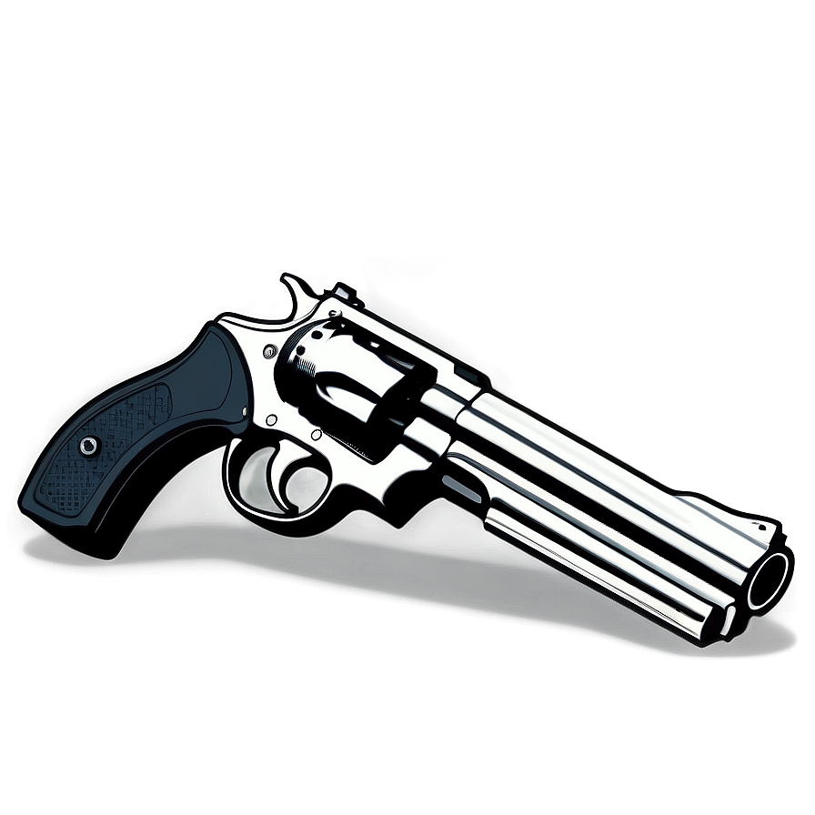 Revolver In Black And White Png 9